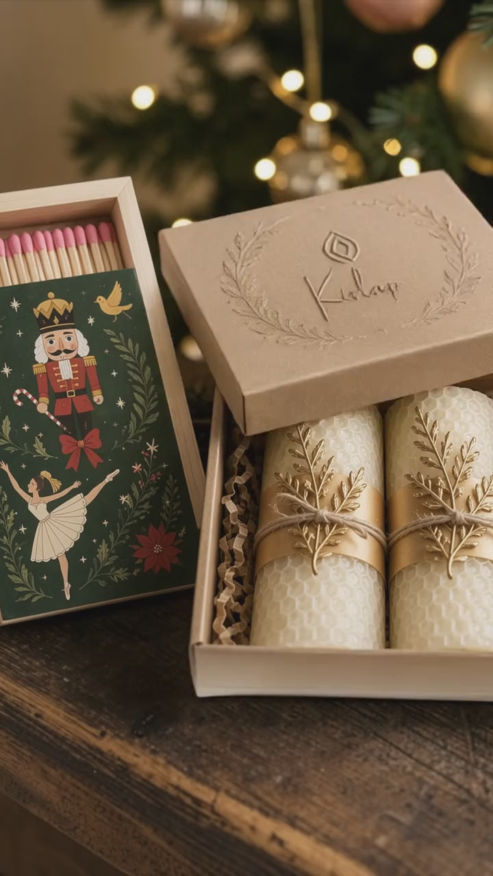 Evergreen & Ember: Christmas Candle & Match Set- Will be in stock in time for the Holidays!