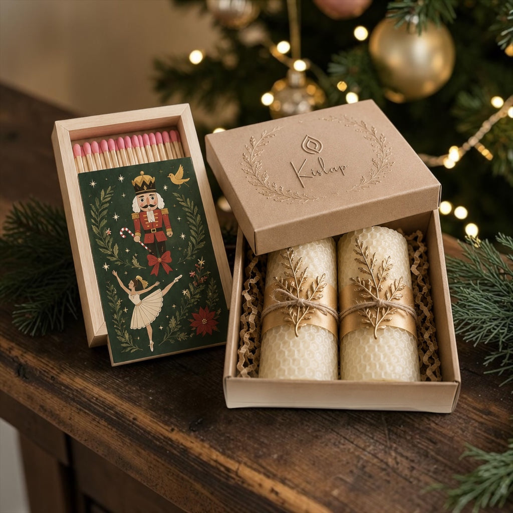 Evergreen & Ember: Christmas Candle & Match Set- Will be in stock in time for the Holidays!