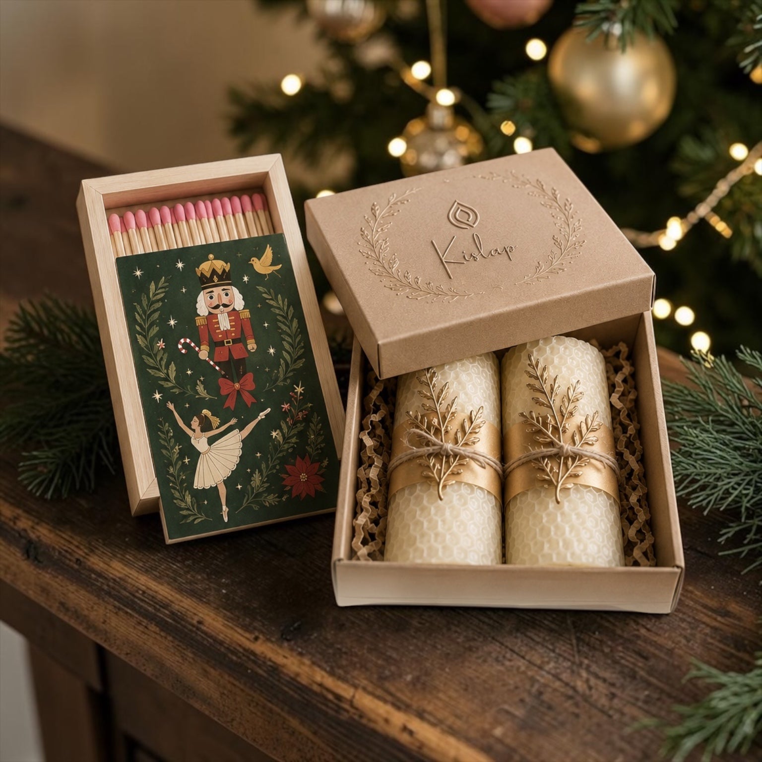 Evergreen & Ember: Christmas Candle & Match Set- Will be in stock in time for the Holidays!